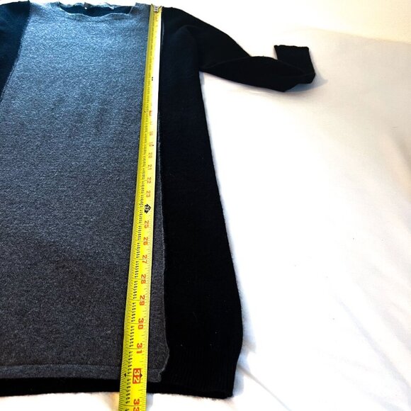 360 SWEATER- WOOL CASHMERE DRESS IN BLACK/GRAY - Picture 10 of 11